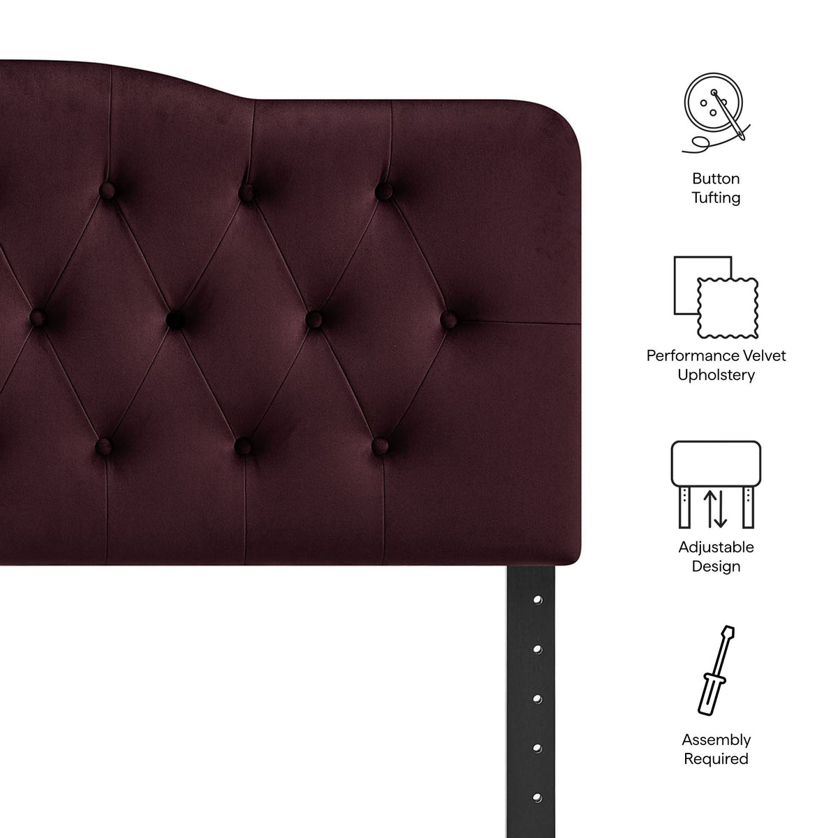 Annabel Diamond Tufted Performance Velvet Headboard