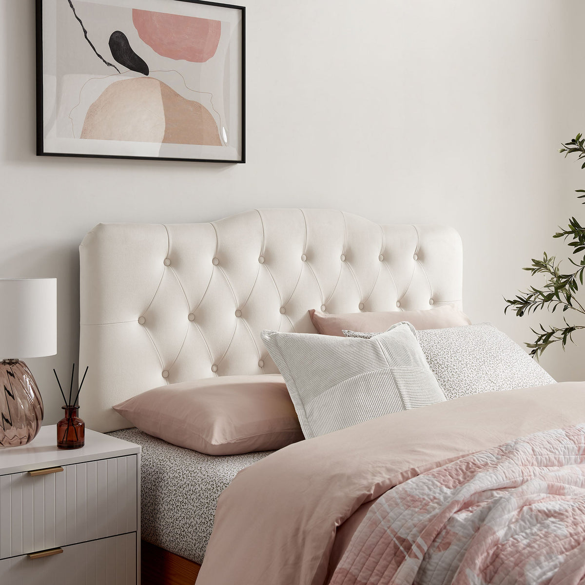 Annabel Diamond Tufted Performance Velvet Headboard