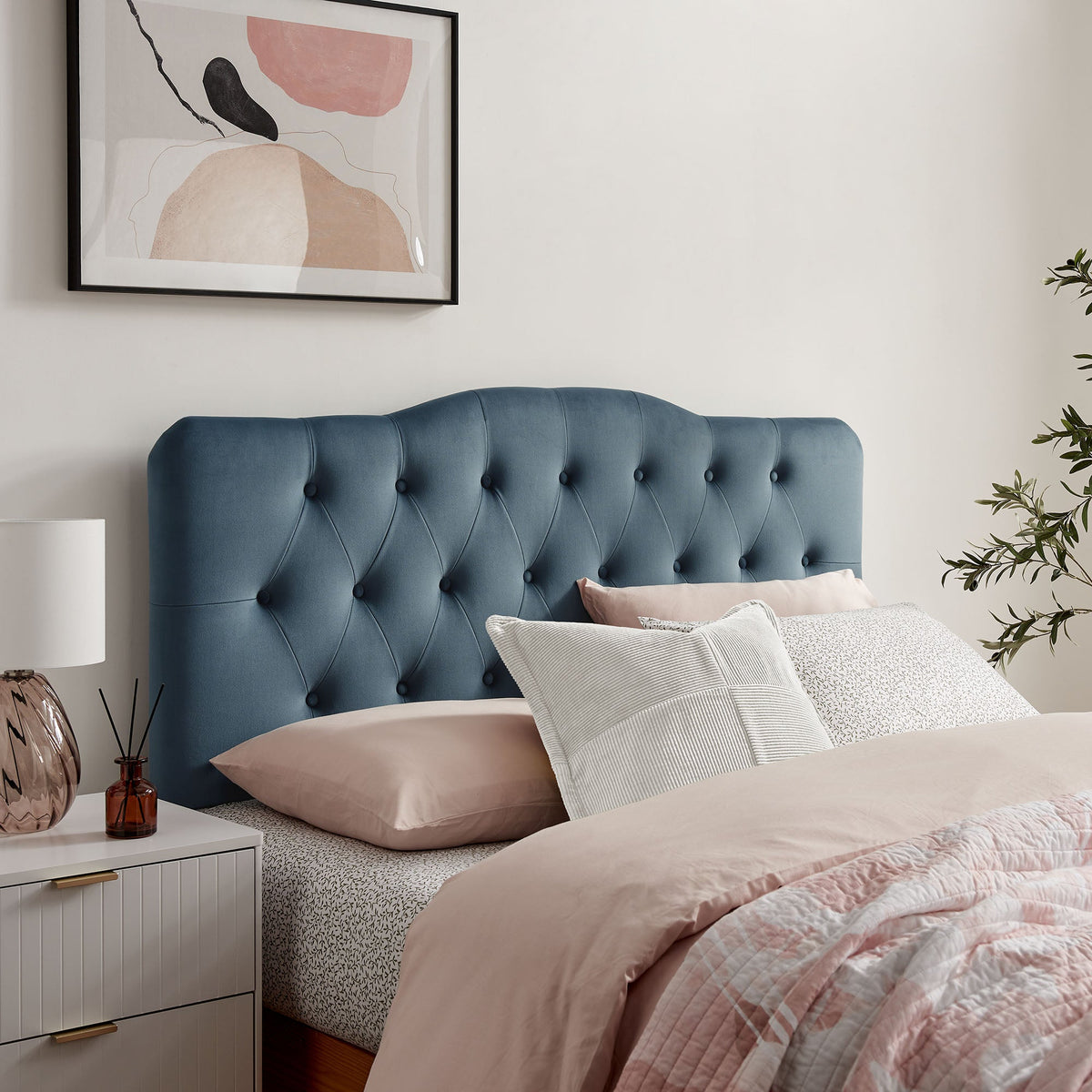 Annabel Diamond Tufted Performance Velvet Headboard
