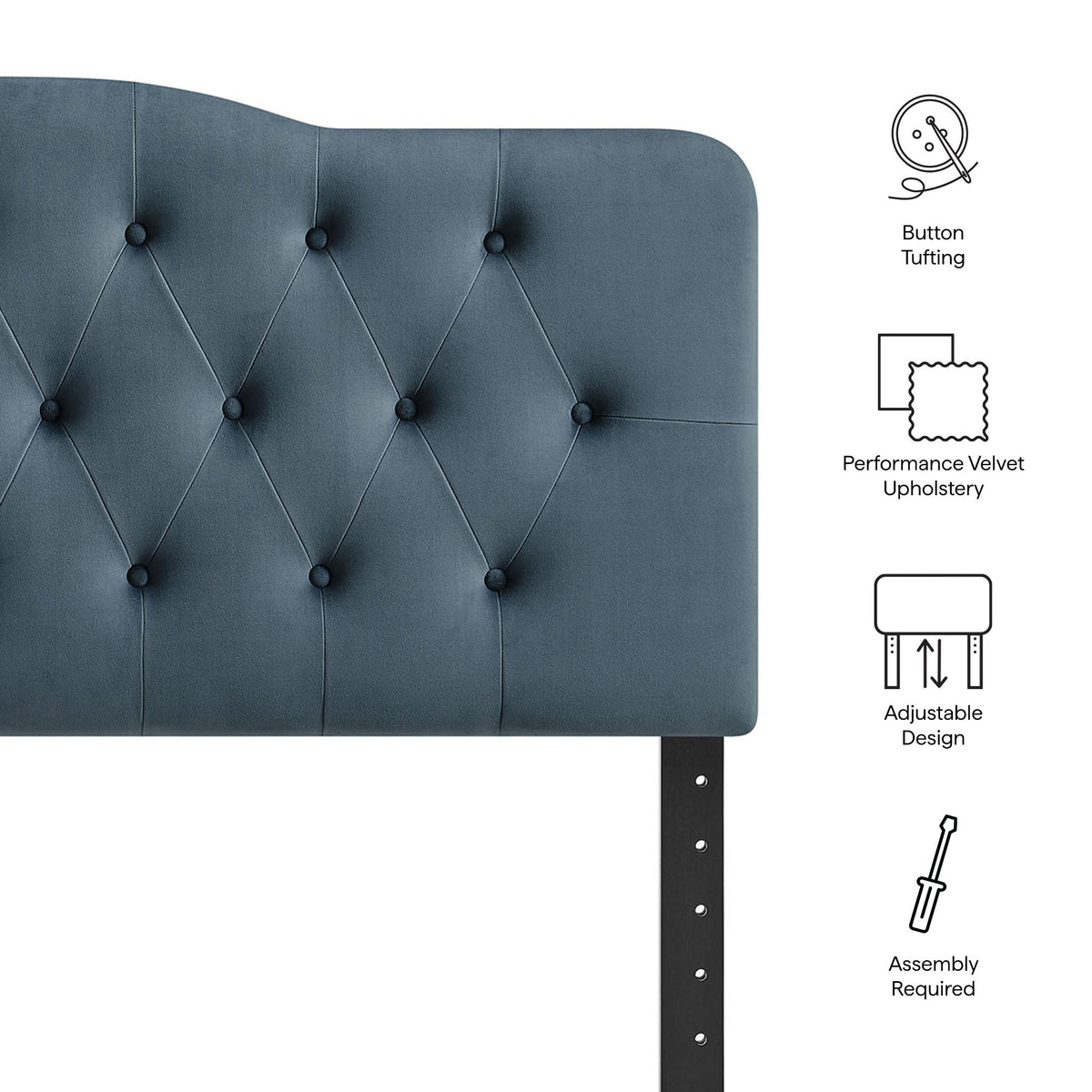 Annabel Diamond Tufted Performance Velvet Headboard