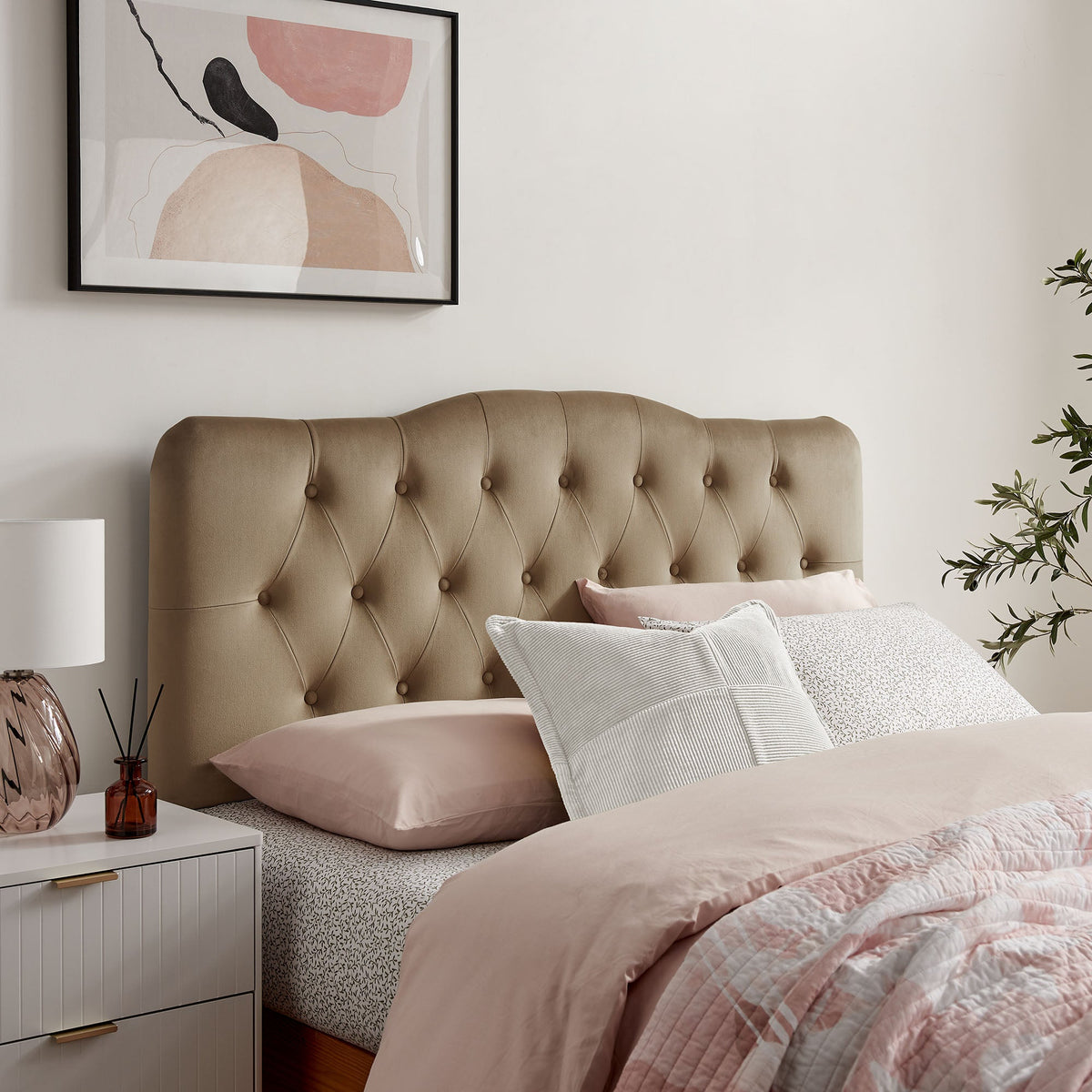 Annabel Diamond Tufted Performance Velvet Headboard