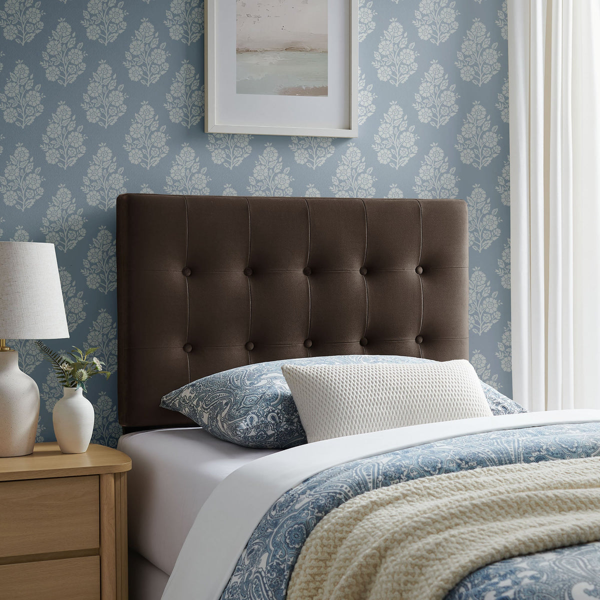 Emily Biscuit Tufted Performance Velvet Headboard