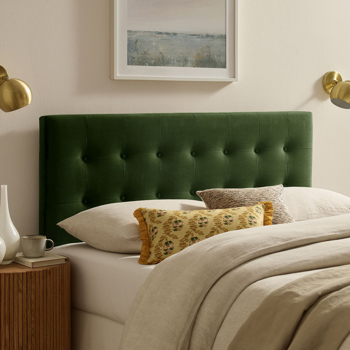 Emily Biscuit Tufted Performance Velvet Headboard