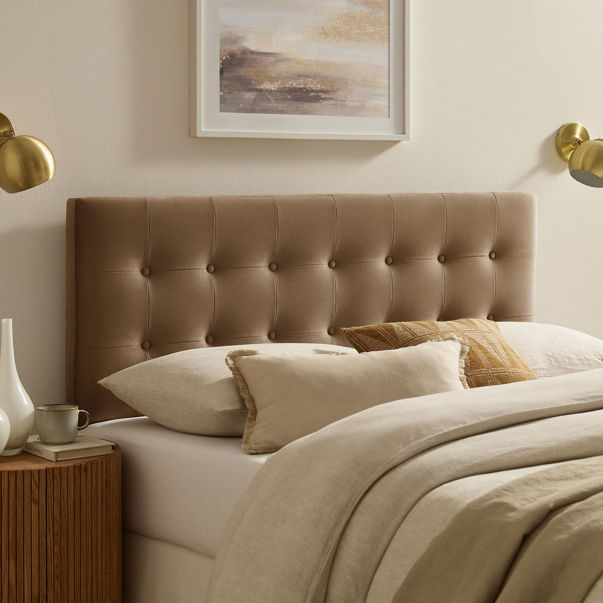 Emily Biscuit Tufted Performance Velvet Headboard