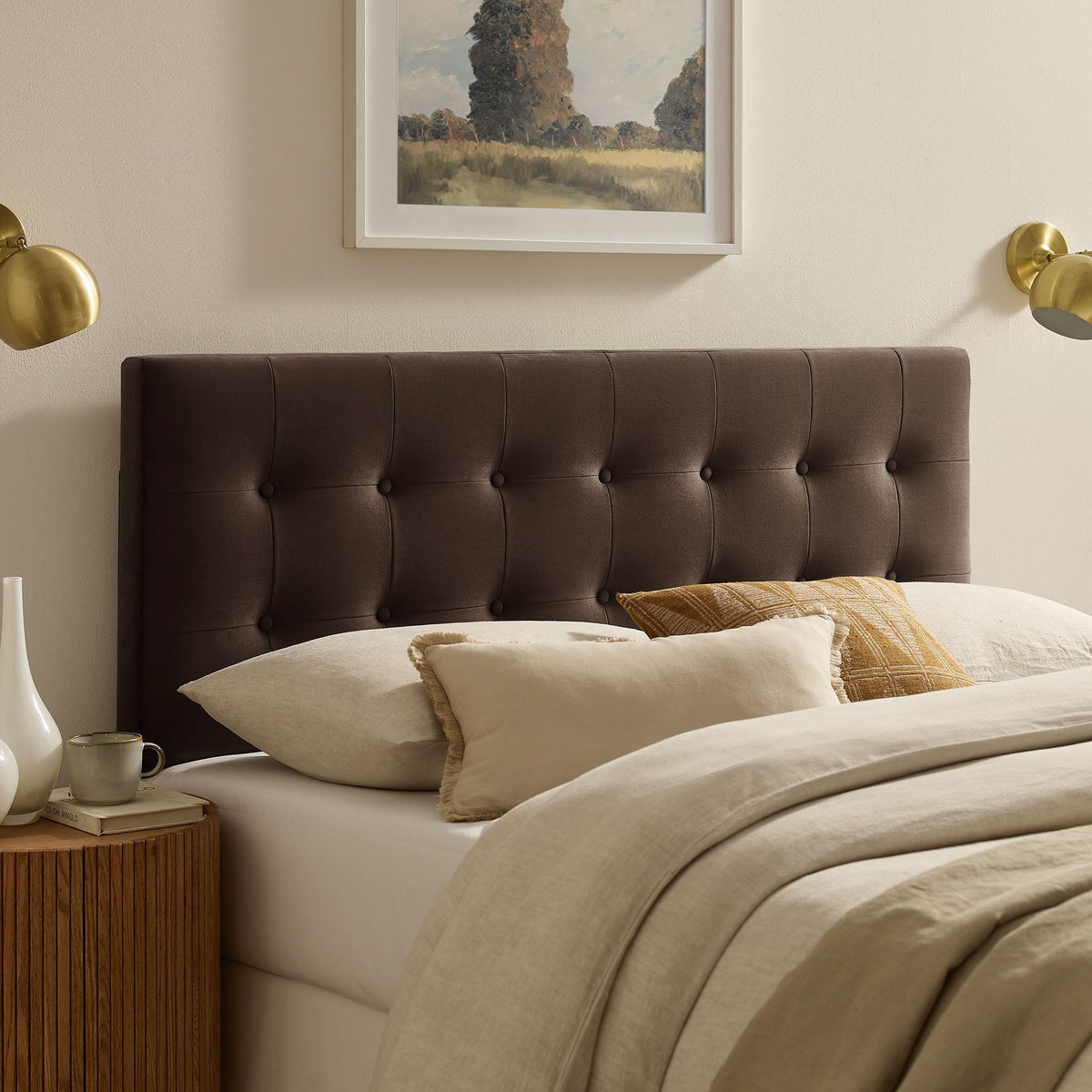 Emily Biscuit Tufted Performance Velvet Headboard