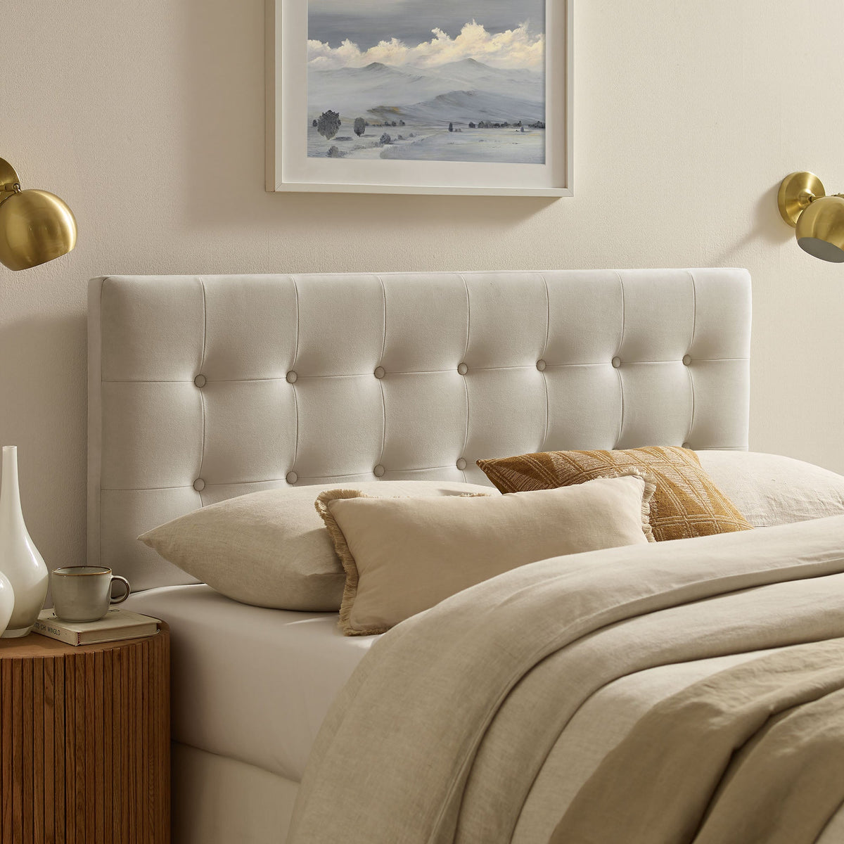 Emily Biscuit Tufted Performance Velvet Headboard
