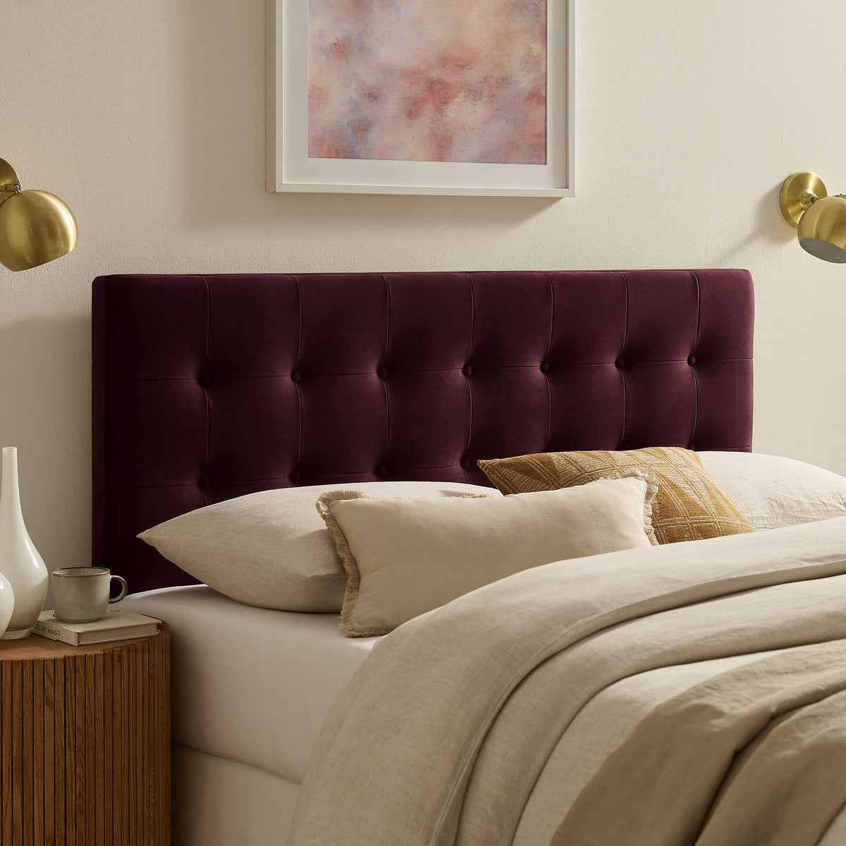 Emily Biscuit Tufted Performance Velvet Headboard