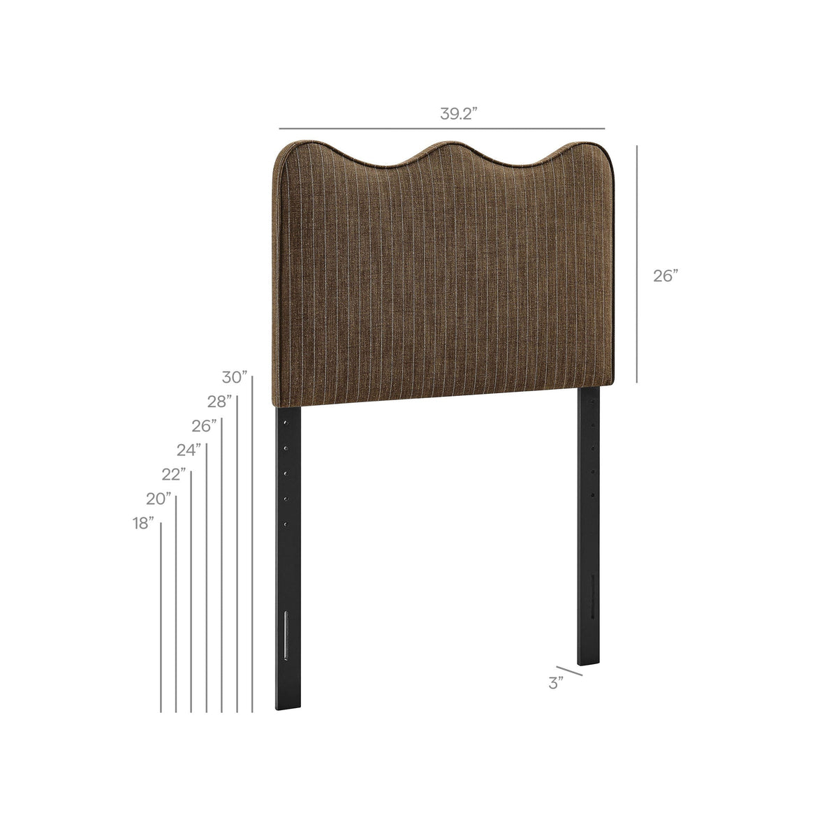 Athena Striped Fabric Upholstered Headboard