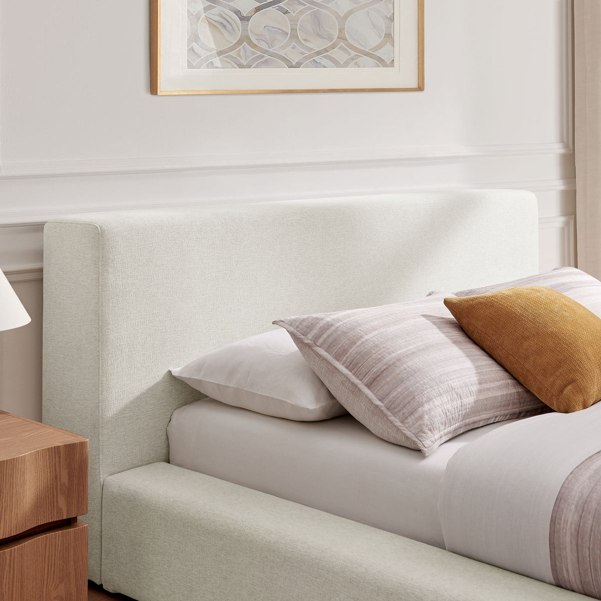 Luma Chenille Upholstered Platform Bed Frame