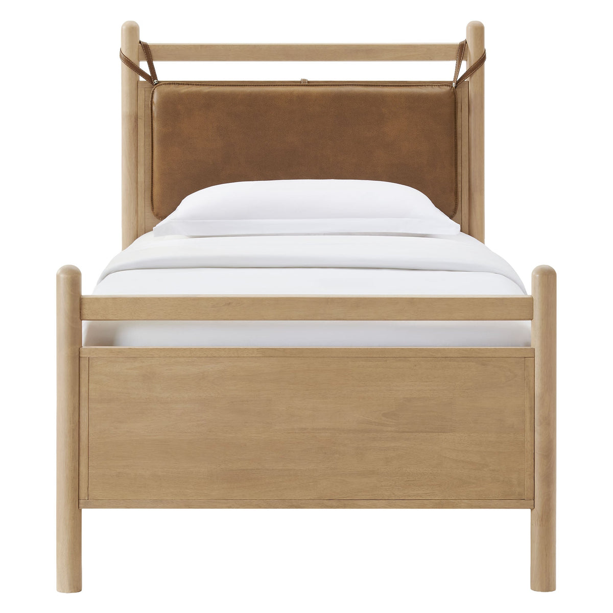 Leni Vegan Leather and Wood Platform Bed Frame
