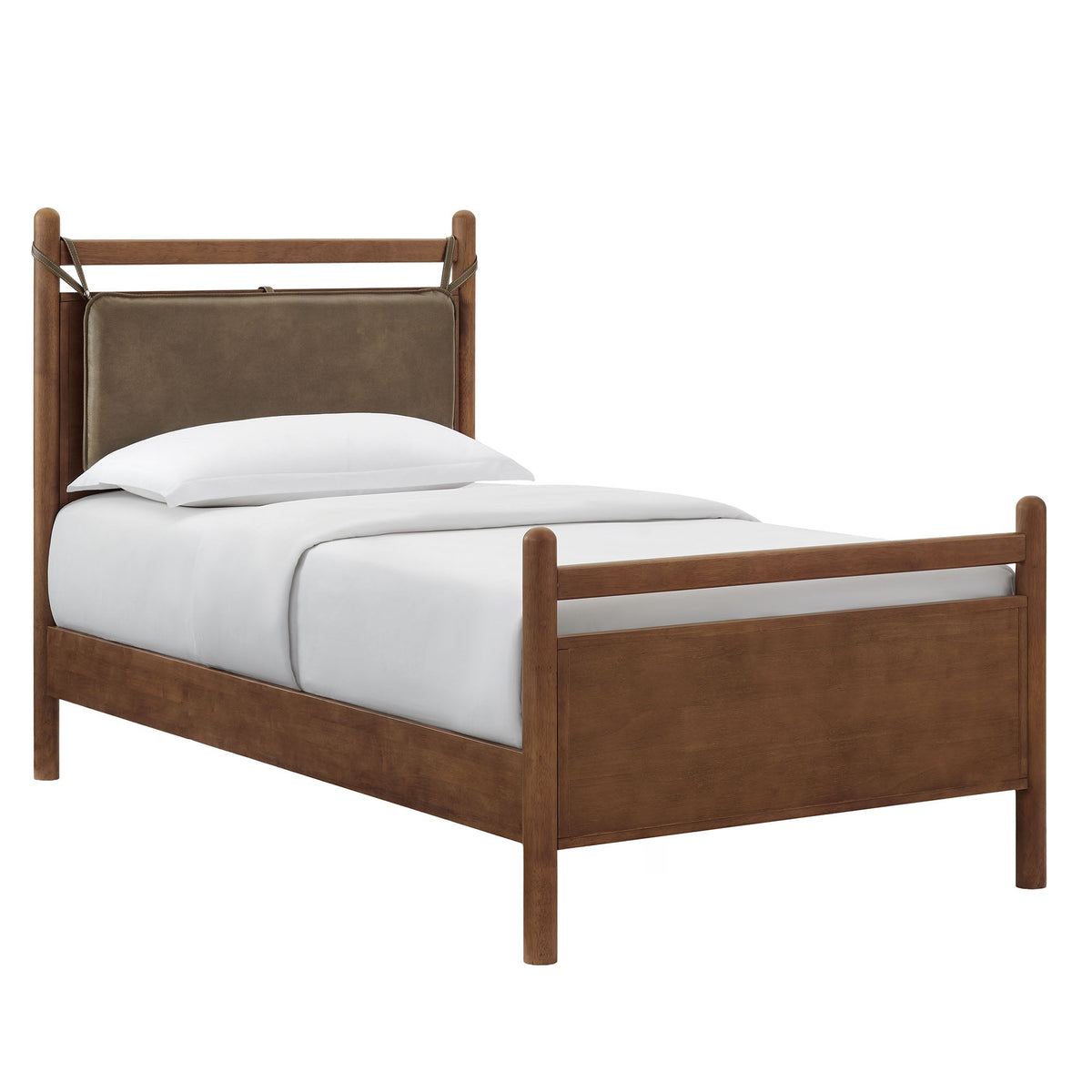Leni Vegan Leather and Wood Platform Bed Frame