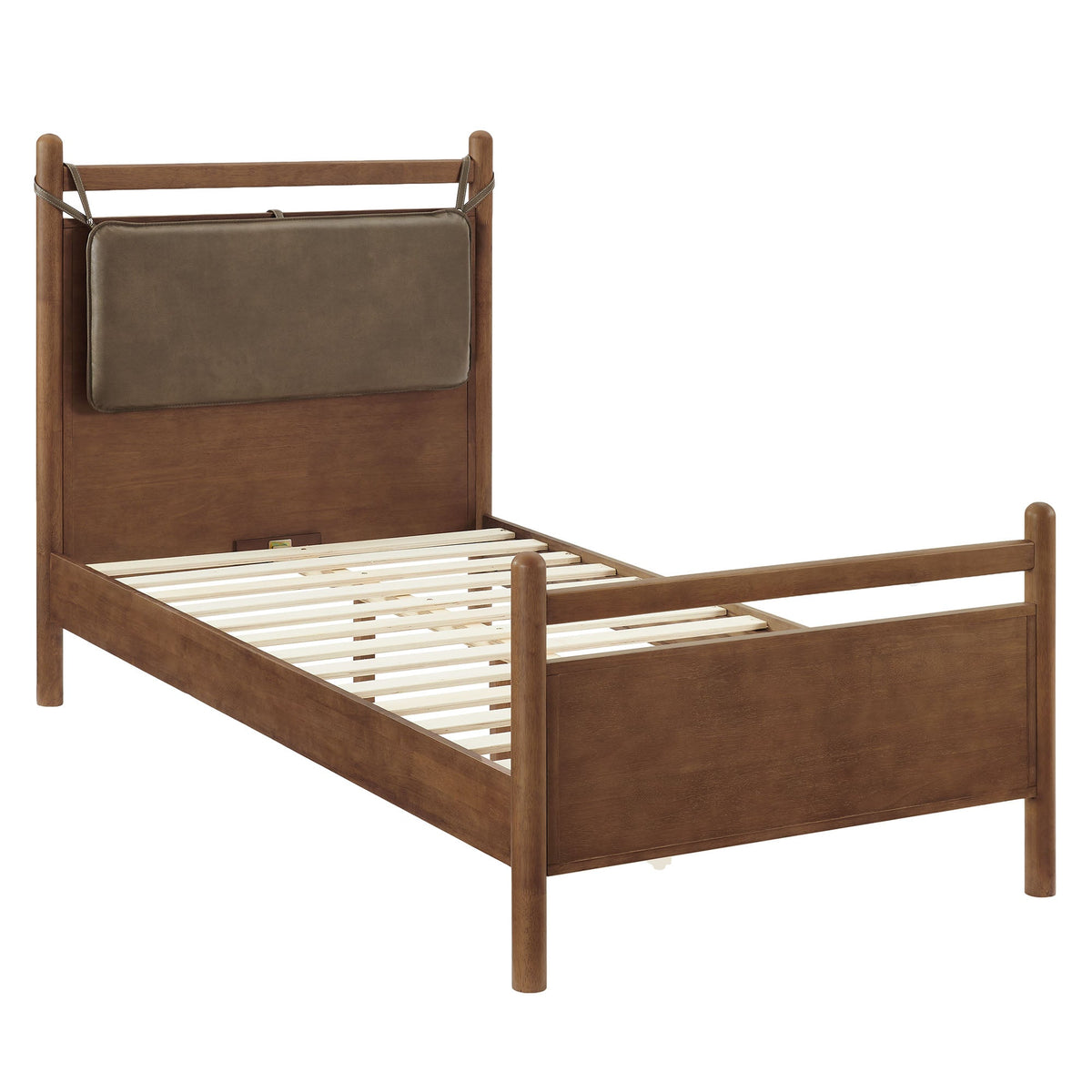 Leni Vegan Leather and Wood Platform Bed Frame