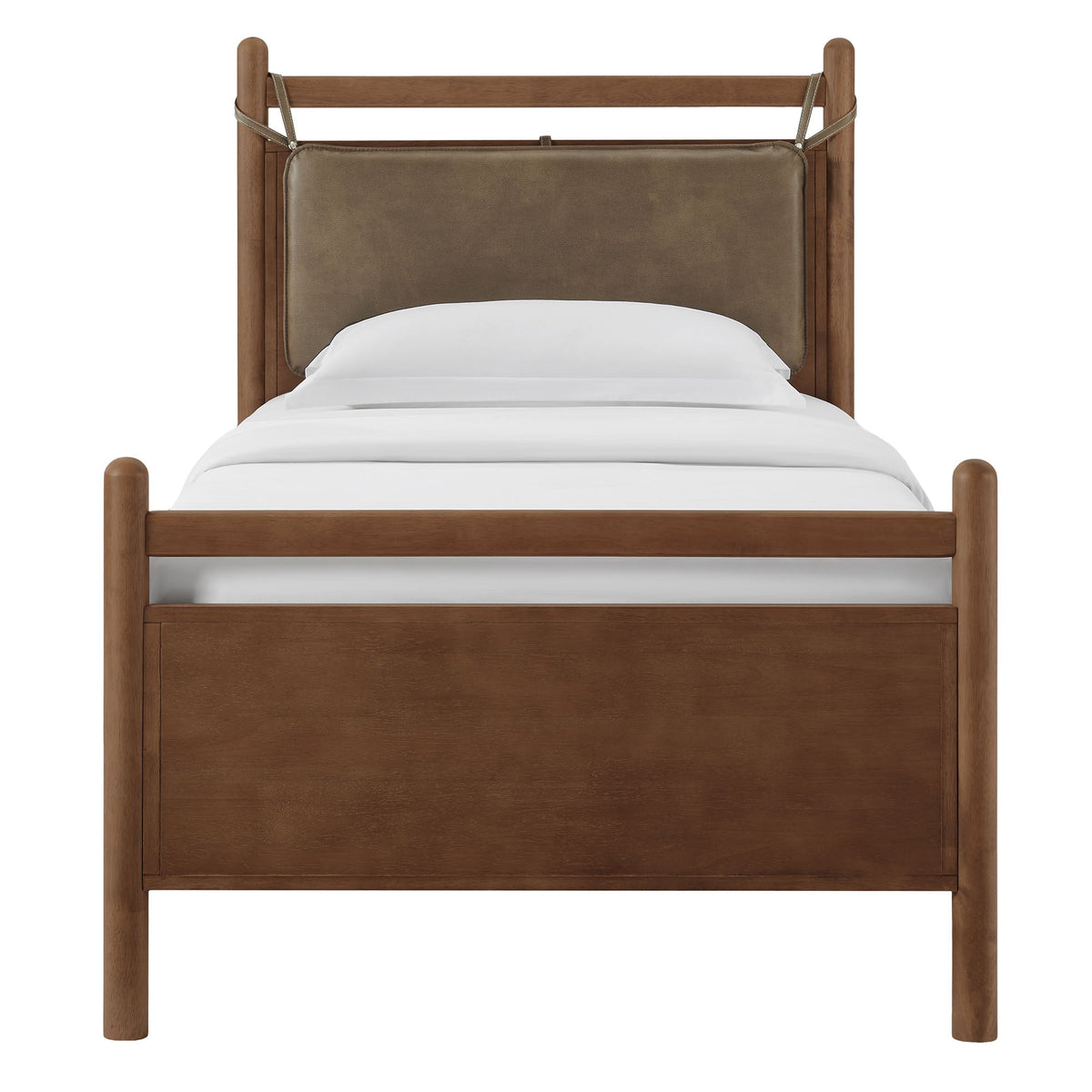 Leni Vegan Leather and Wood Platform Bed Frame