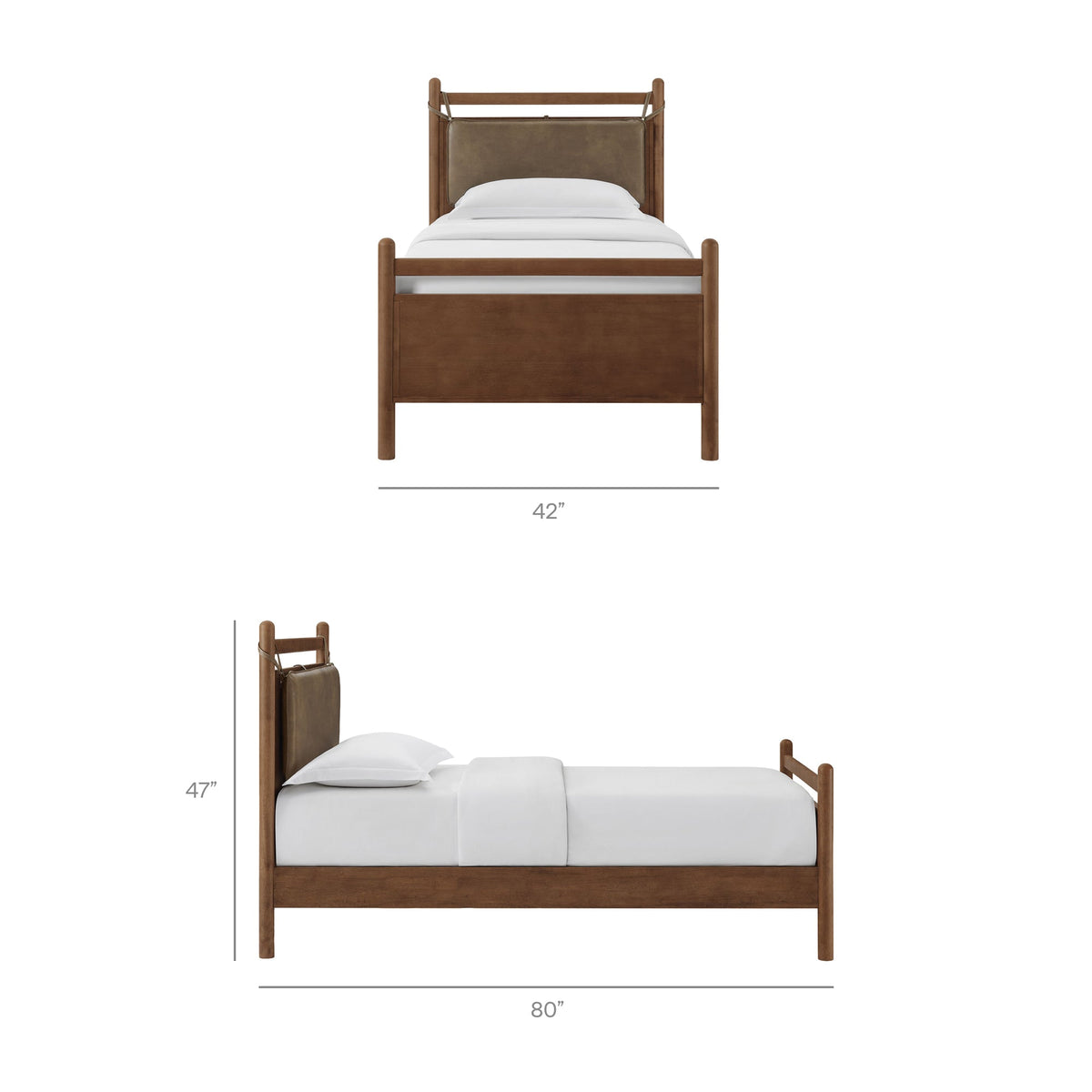 Leni Vegan Leather and Wood Platform Bed Frame