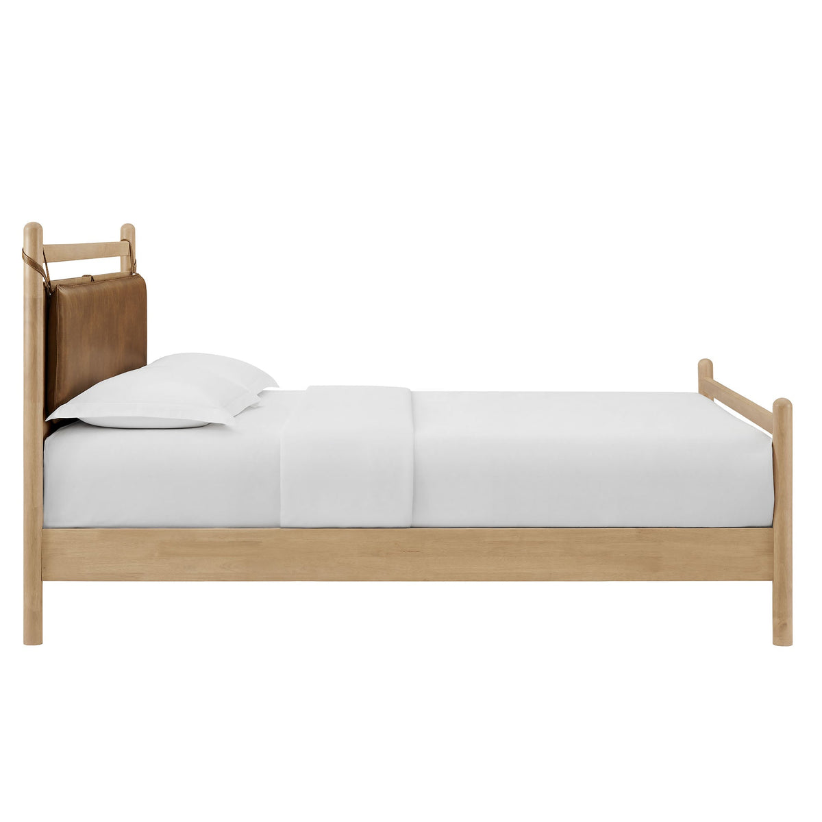Leni Vegan Leather and Wood Platform Bed Frame