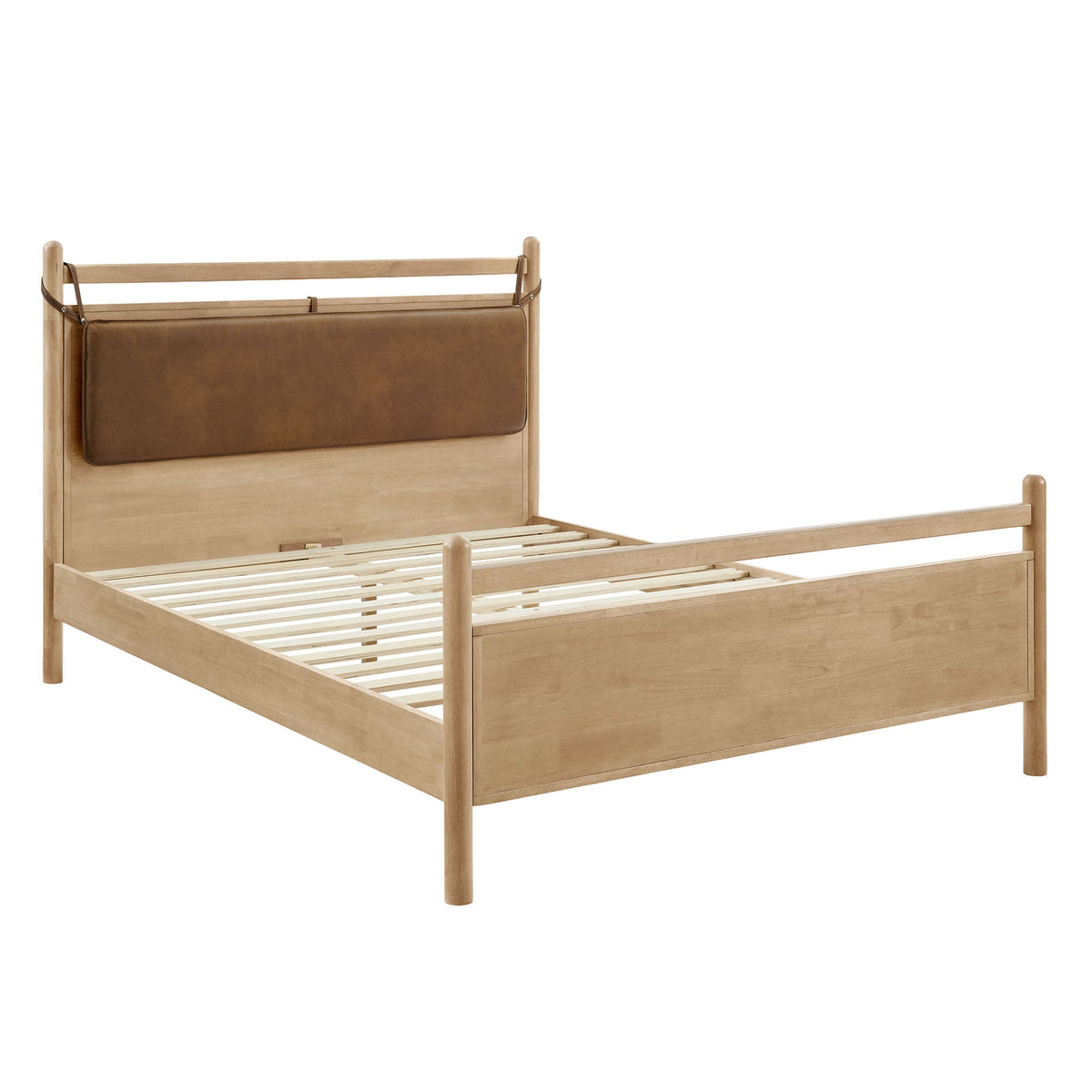 Leni Vegan Leather and Wood Platform Bed Frame