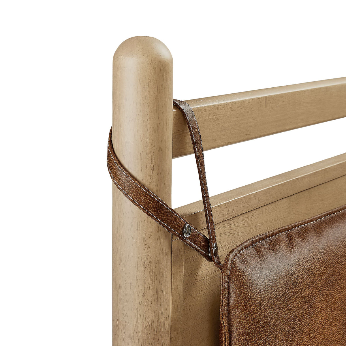 Leni Vegan Leather and Wood Platform Bed Frame