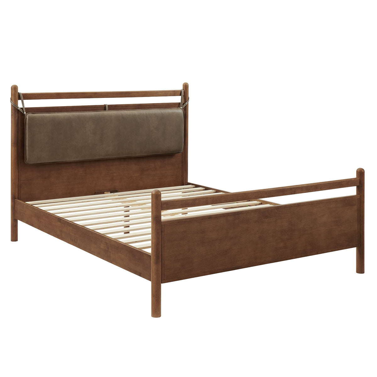 Leni Vegan Leather and Wood Platform Bed Frame