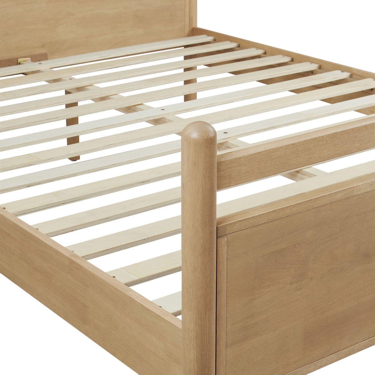 Leni Vegan Leather and Wood Platform Bed Frame