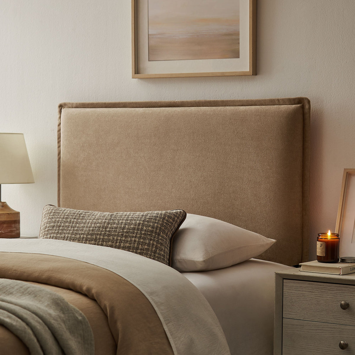 Camille Upholstered Linen Blend Headboard
