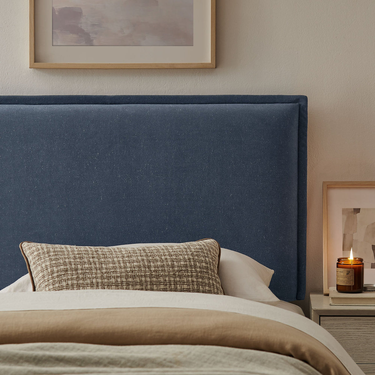 Camille Upholstered Linen Blend Headboard