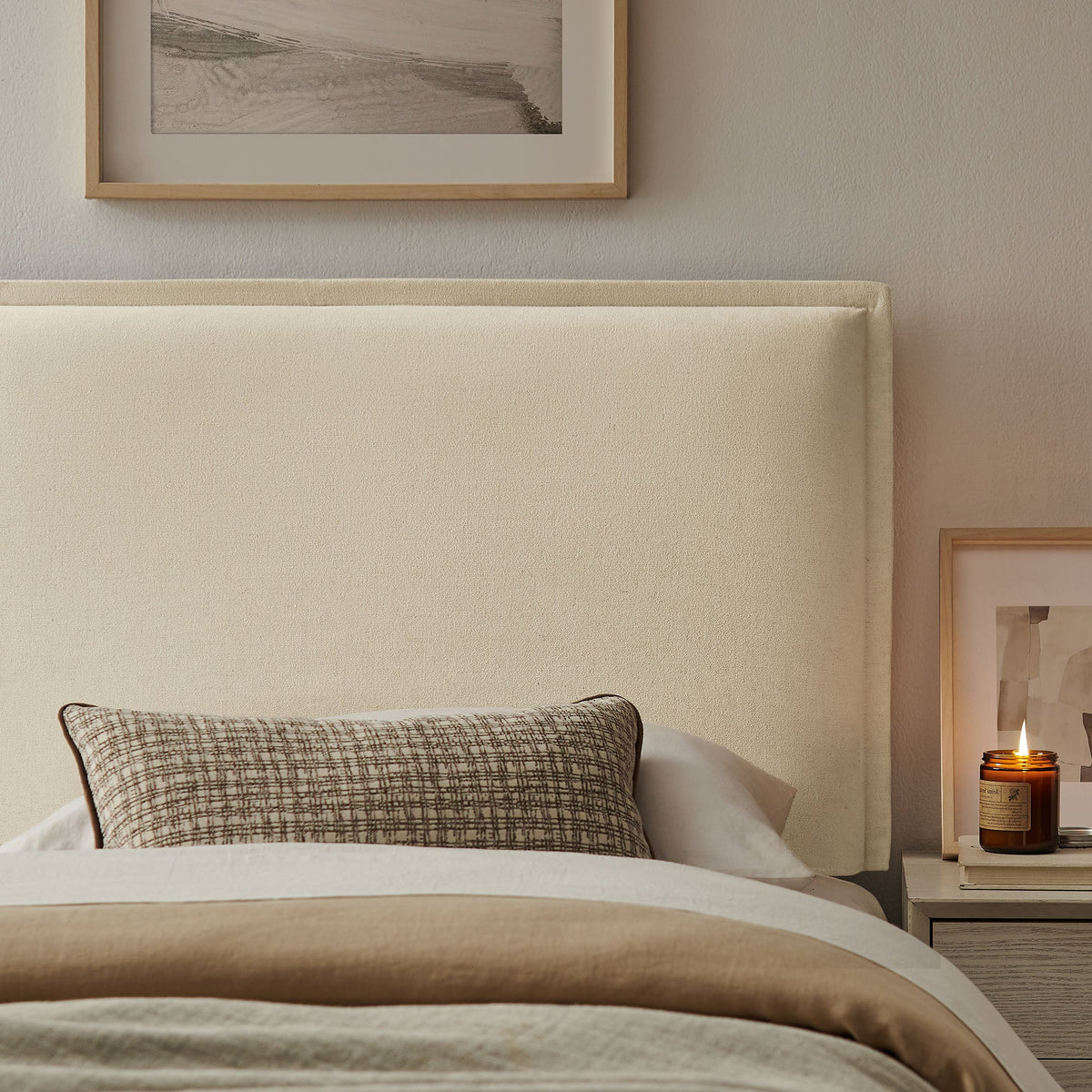 Camille Upholstered Linen Blend Headboard