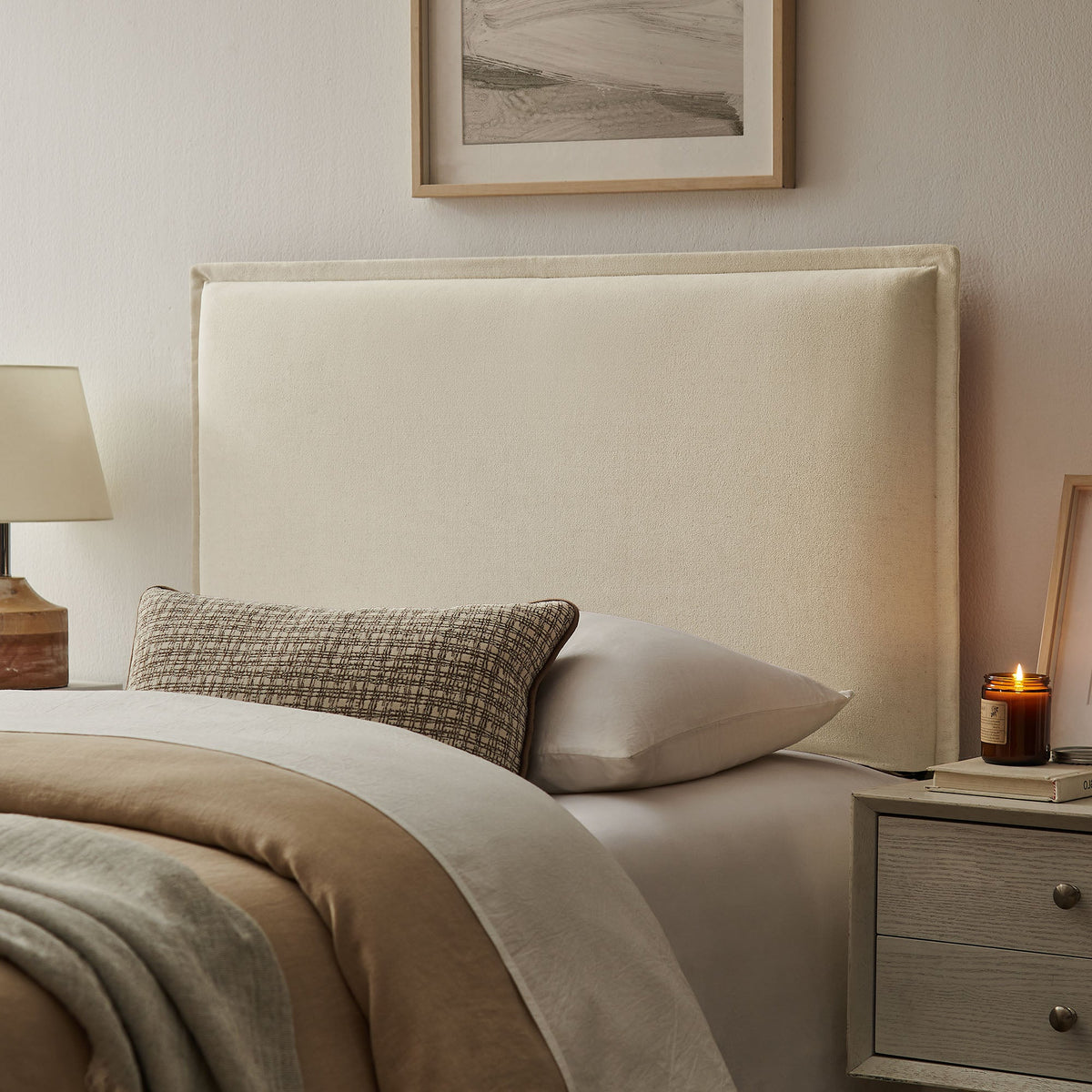 Camille Upholstered Linen Blend Headboard
