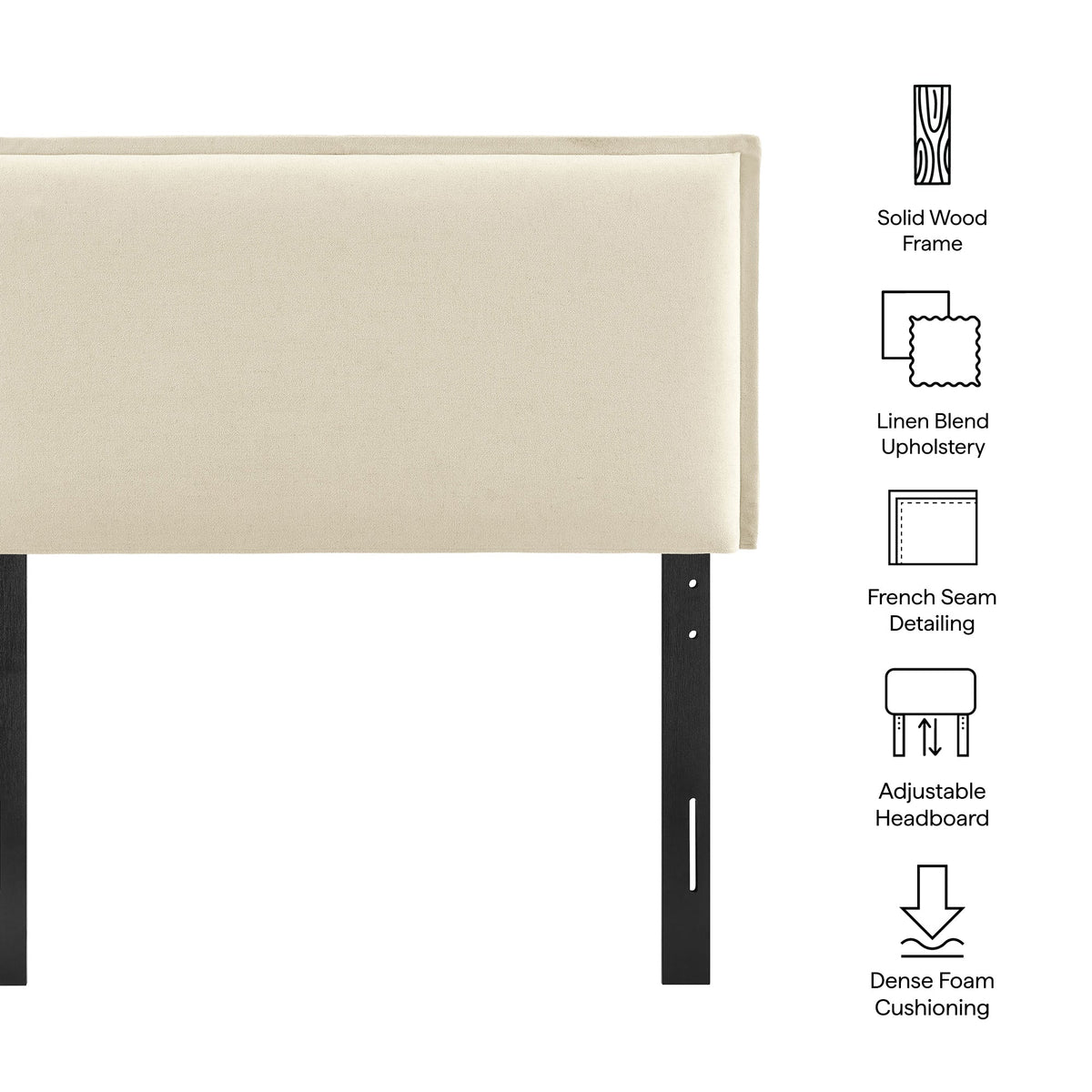 Camille Upholstered Linen Blend Headboard