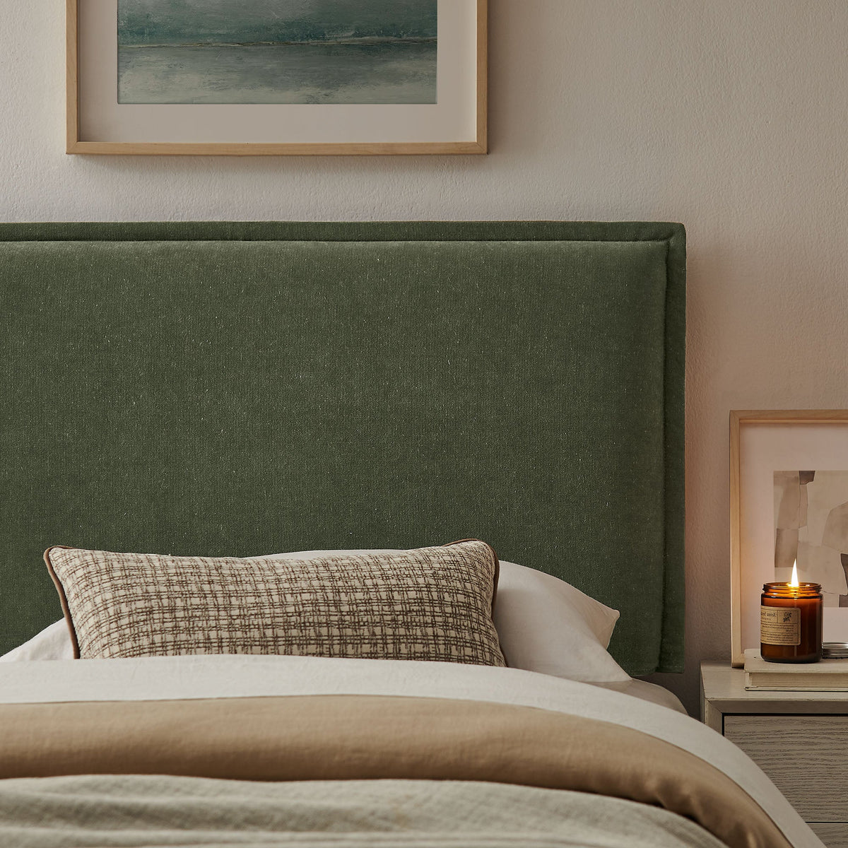 Camille Upholstered Linen Blend Headboard