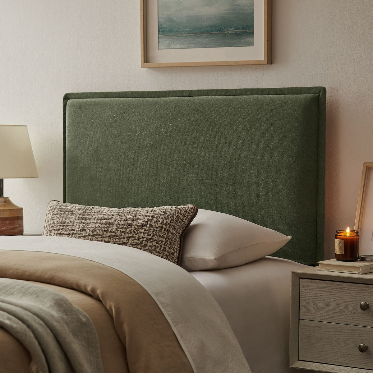Camille Upholstered Linen Blend Headboard