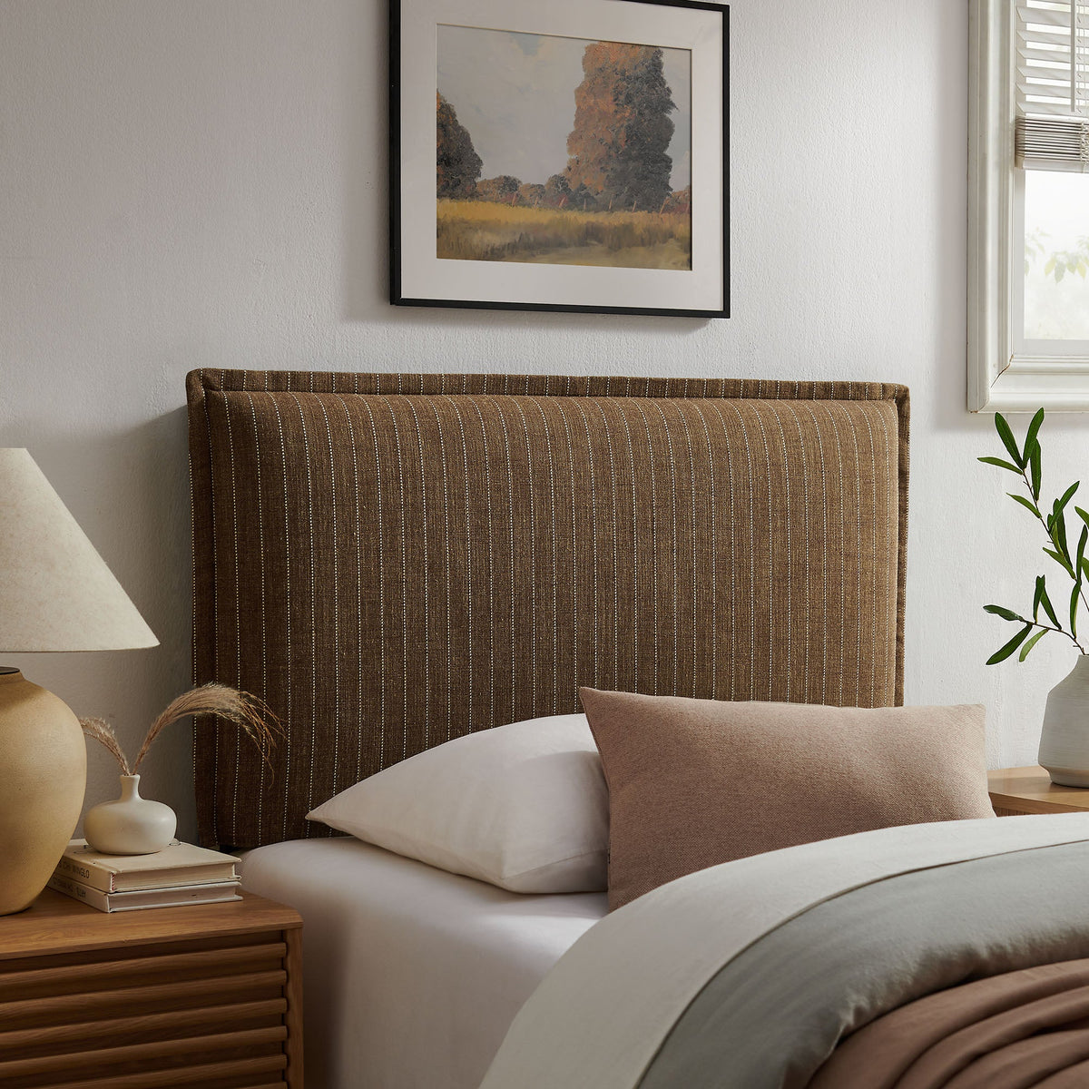 Camille Striped Linen Blend Headboard