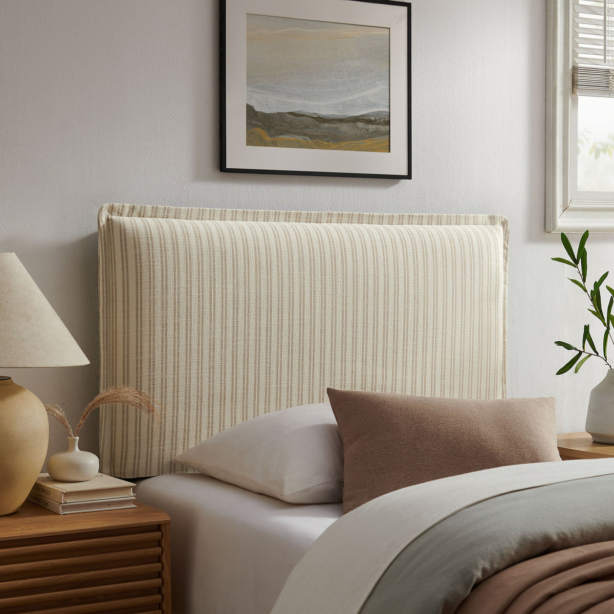 Camille Striped Linen Blend Headboard
