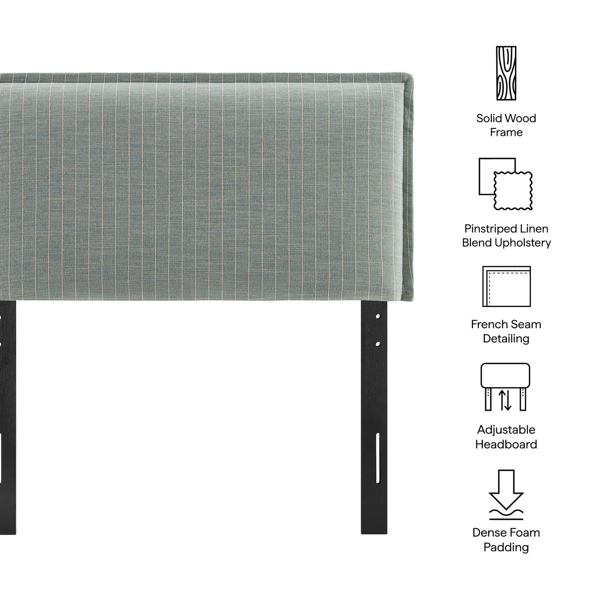 Camille Striped Linen Blend Headboard