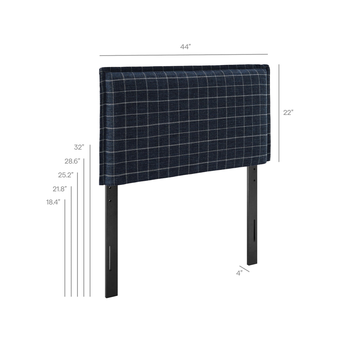 Camille Checkered Linen Blend Headboard