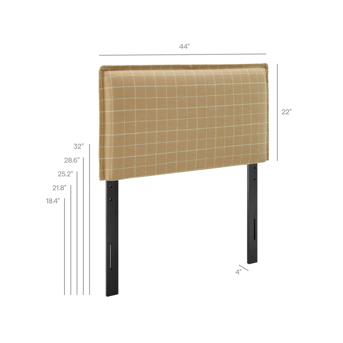 Camille Checkered Linen Blend Headboard