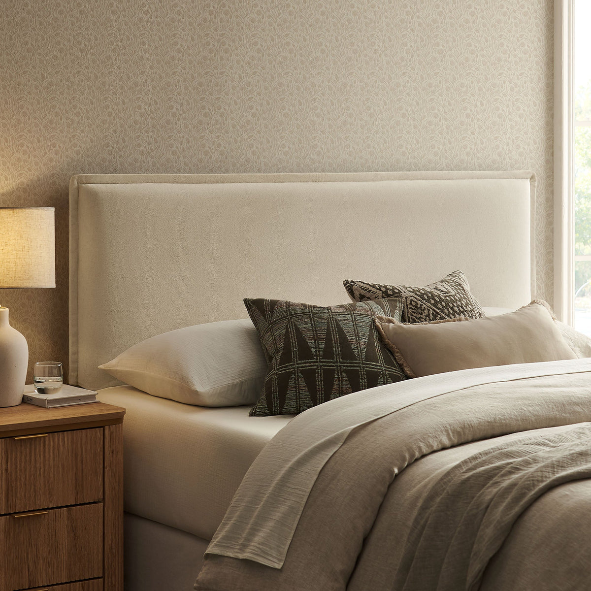 Camille Upholstered Linen Blend Headboard