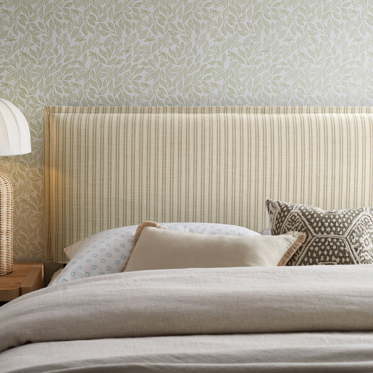 Camille Striped Linen Blend Headboard