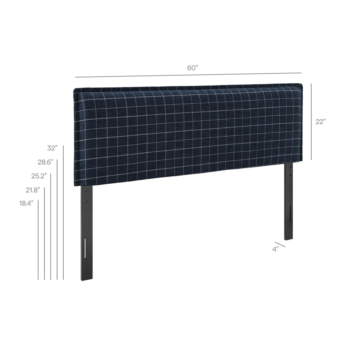 Camille Checkered Linen Blend Headboard