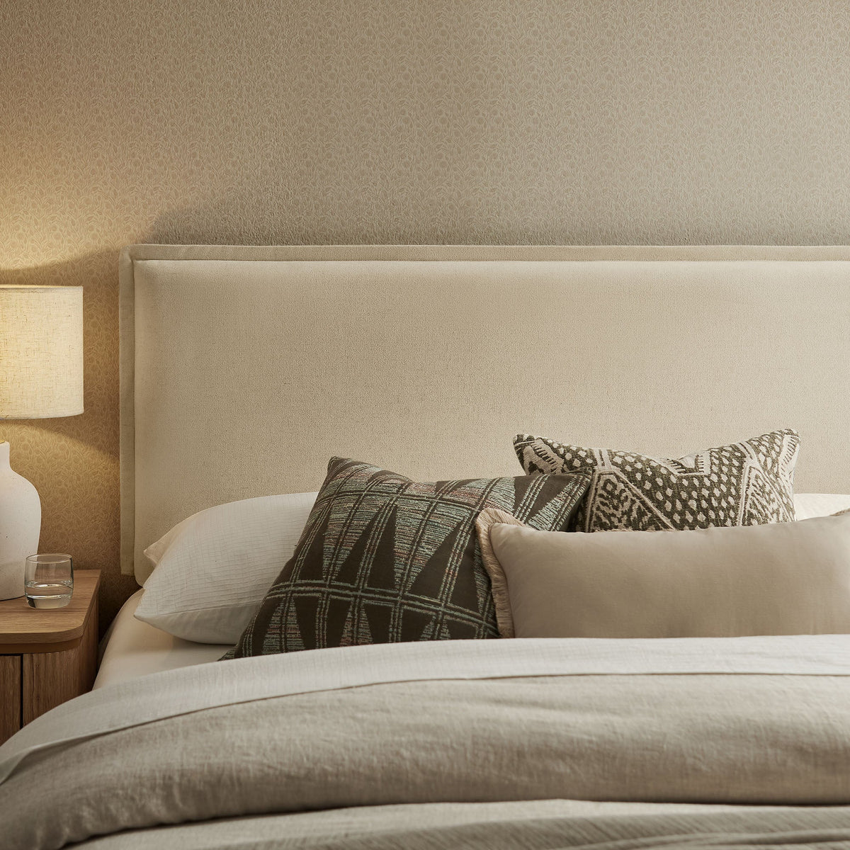 Camille Upholstered Linen Blend Headboard