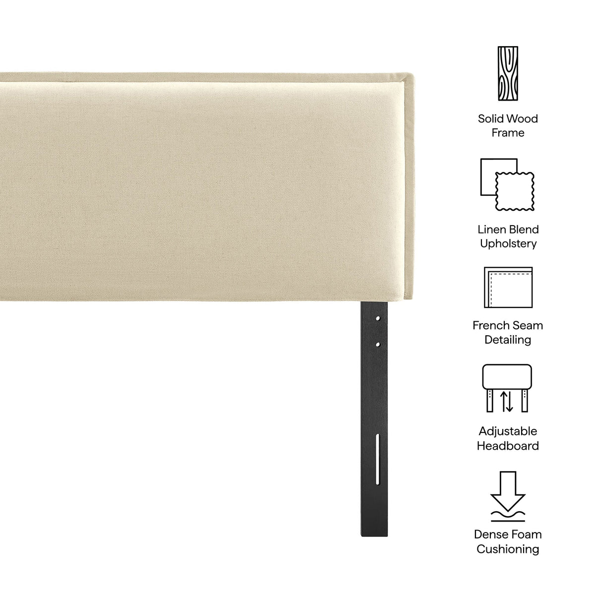 Camille Upholstered Linen Blend Headboard