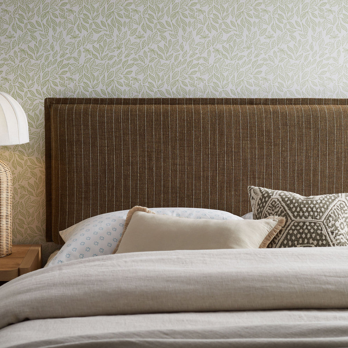 Camille Striped Linen Blend Headboard