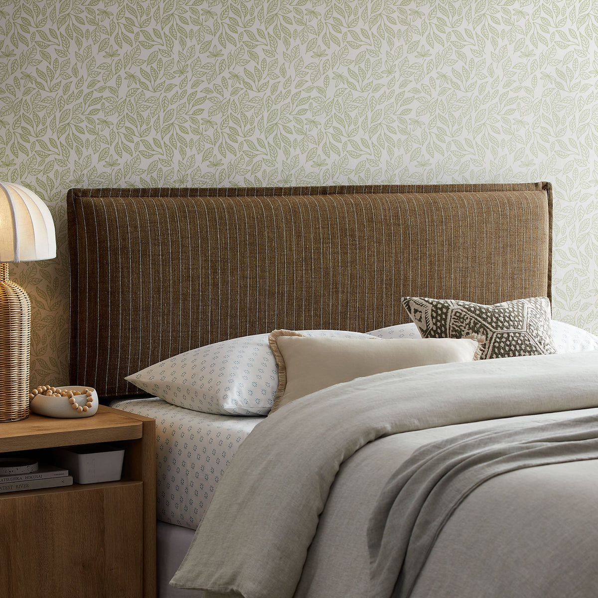 Camille Striped Linen Blend Headboard