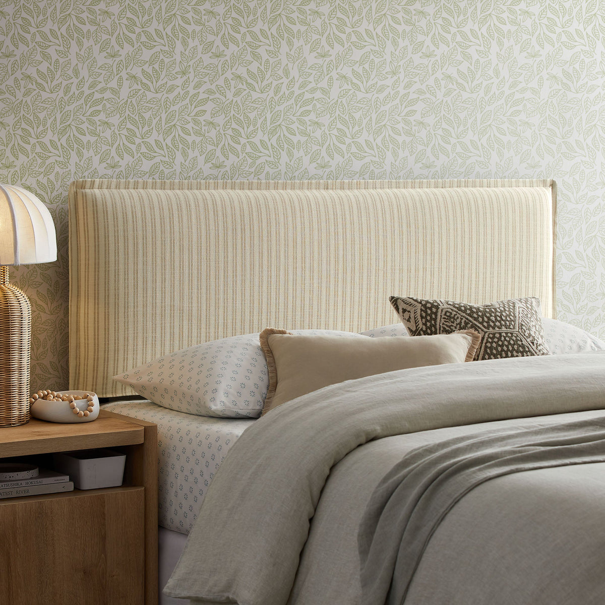 Camille Striped Linen Blend Headboard