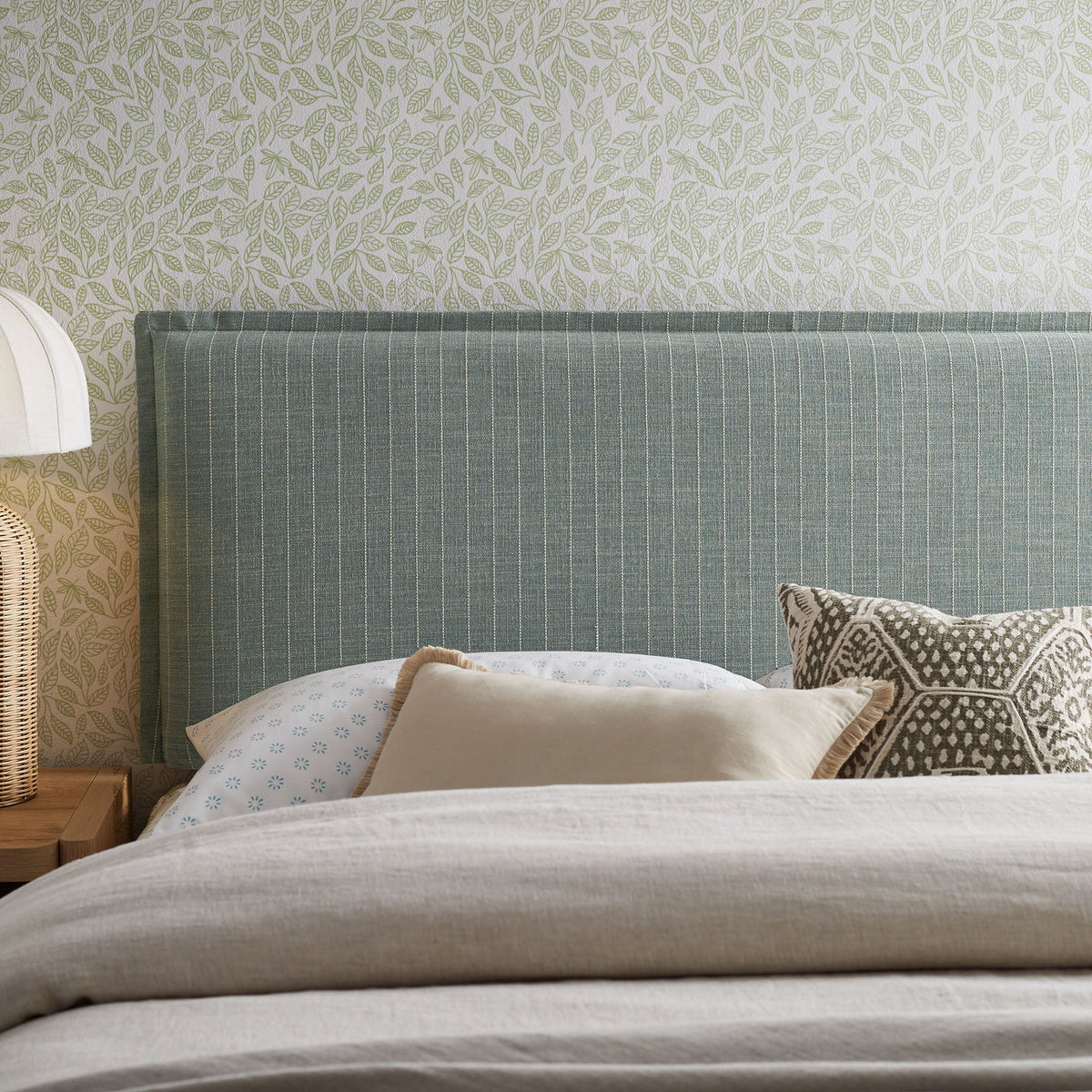 Camille Striped Linen Blend Headboard