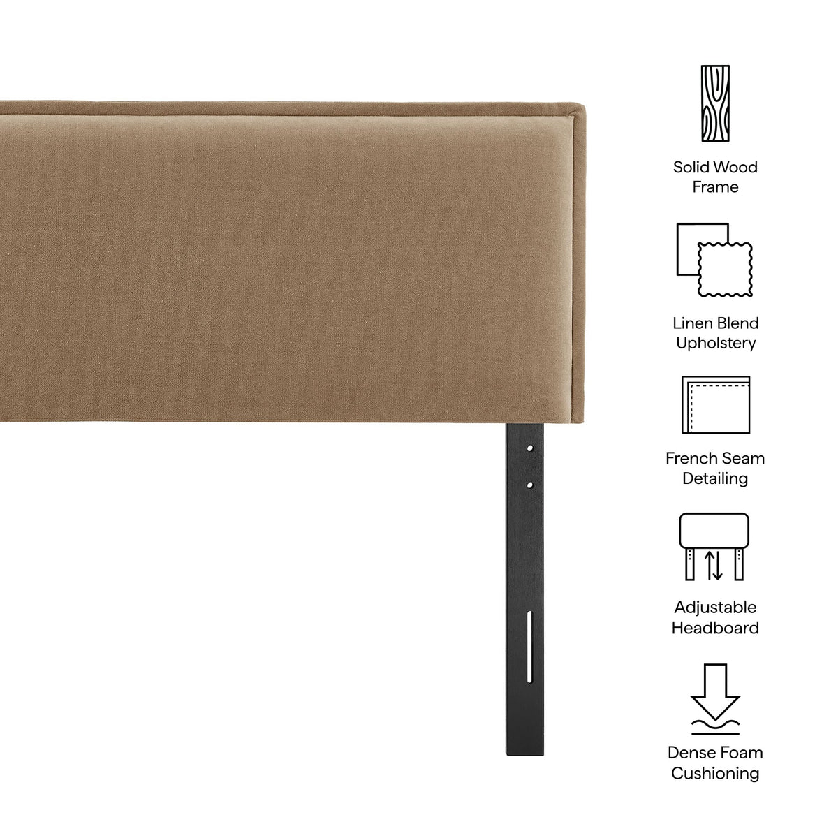 Camille Upholstered Linen Blend Headboard