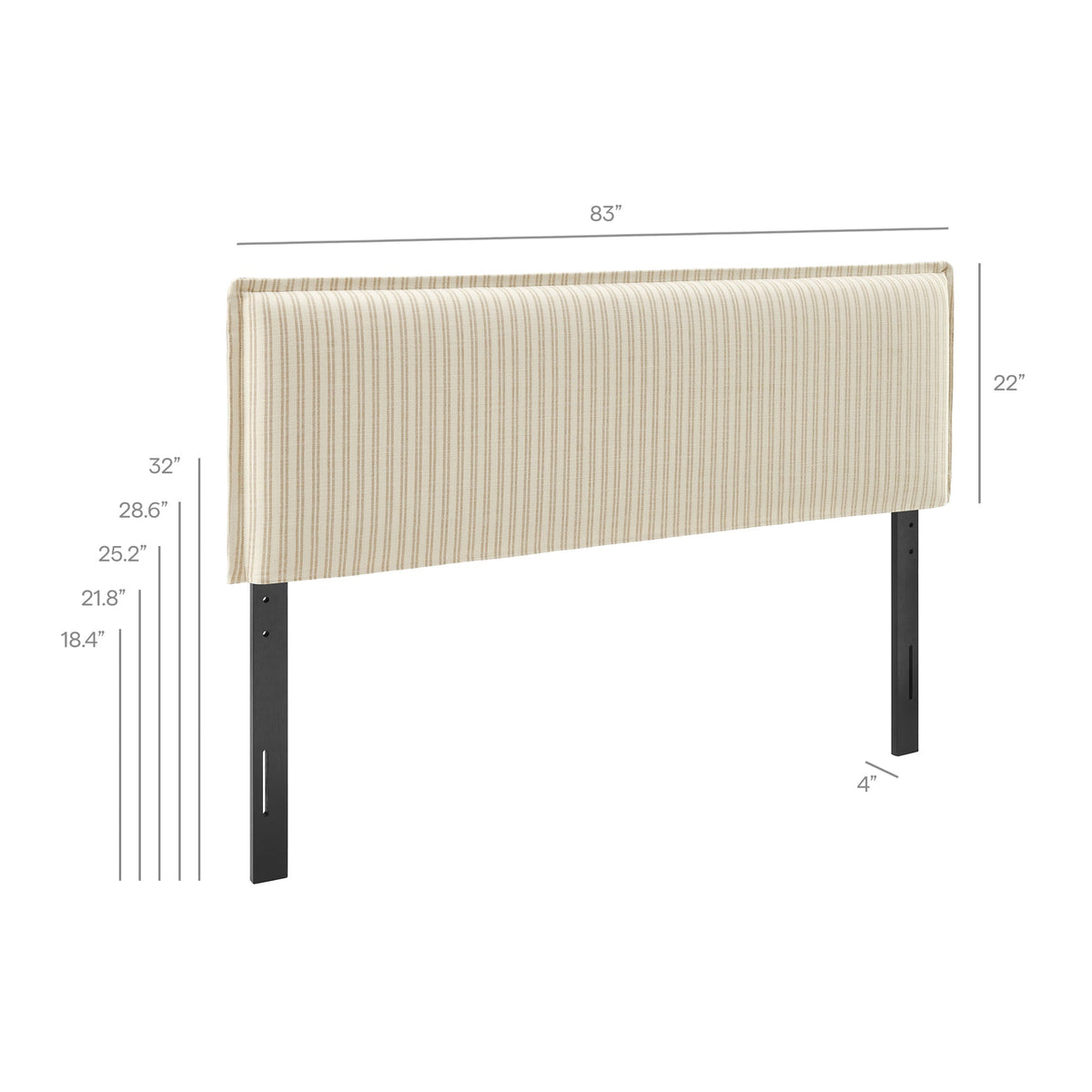 Camille Striped Linen Blend Headboard