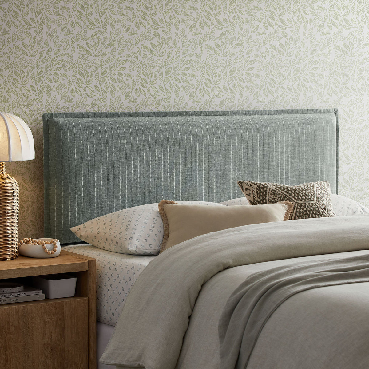 Camille Striped Linen Blend Headboard