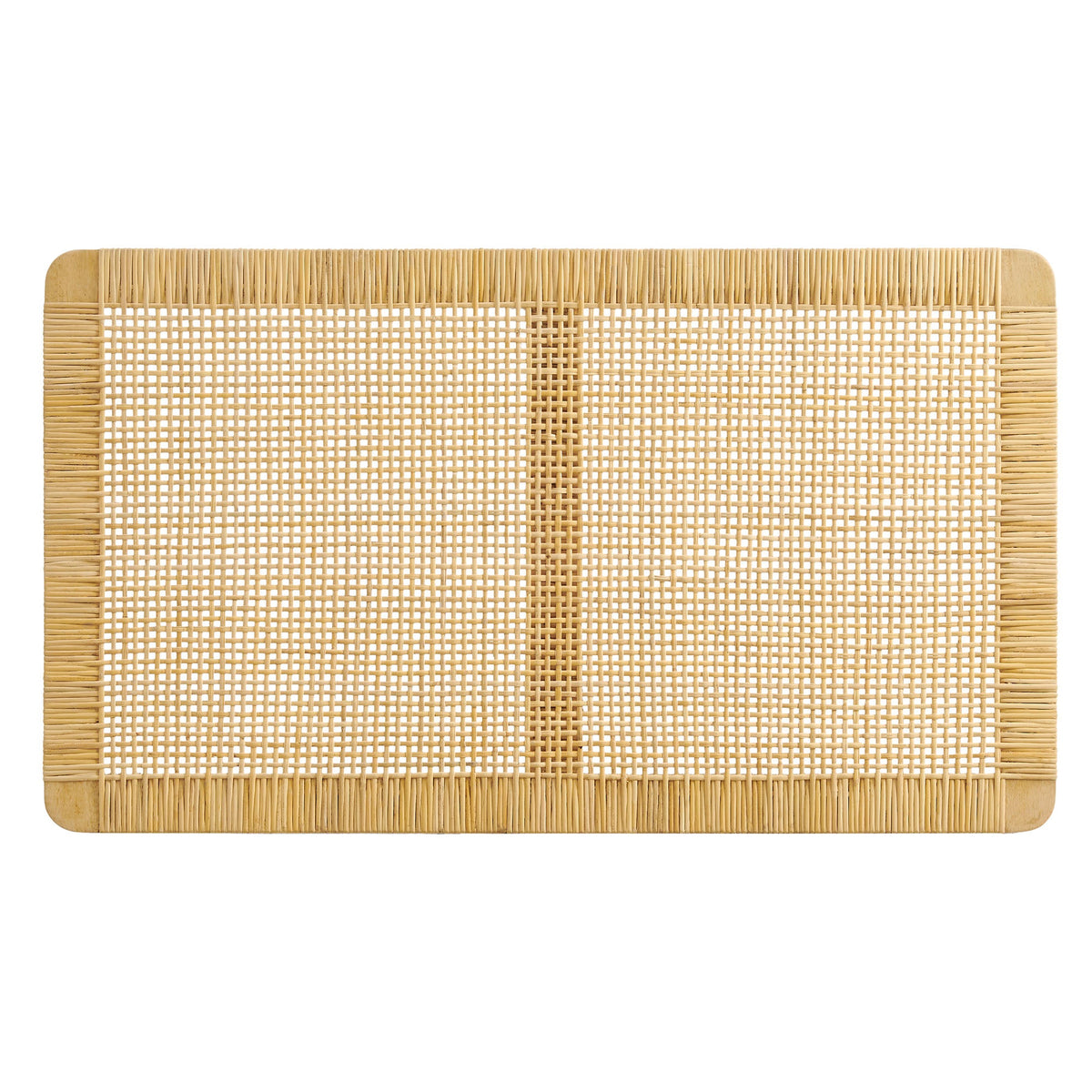 Sandy Wall Mounted Wood and Rattan Headboard