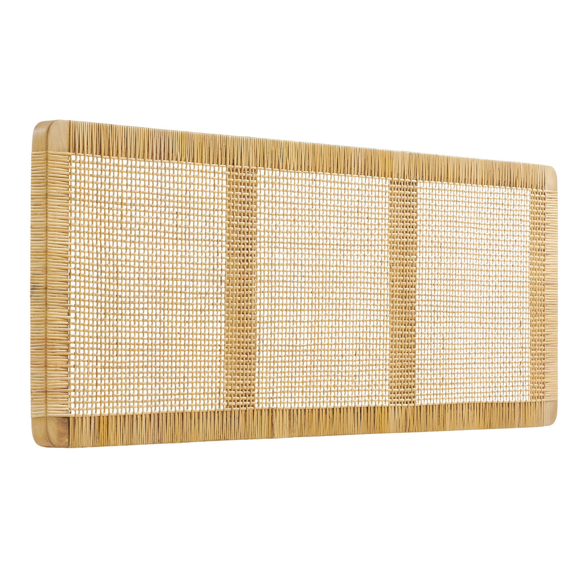 Sandy Wall Mounted Wood and Rattan Headboard