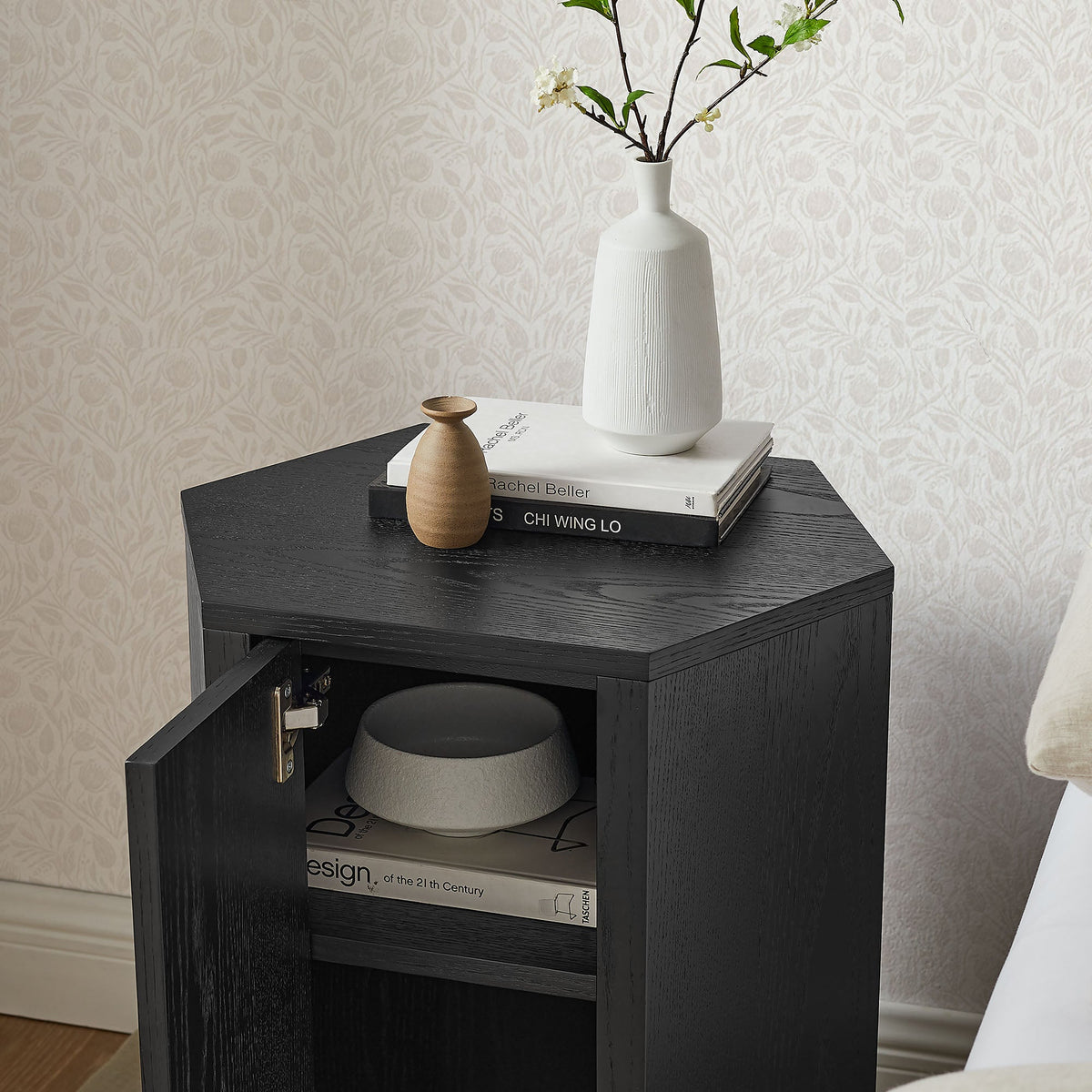 Kade Faceted Wood Side Table